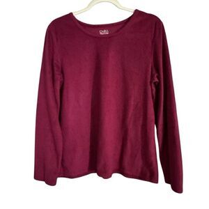 Croft & Barrow Maroon fleece long sleeve sleepwear top. Size Medium